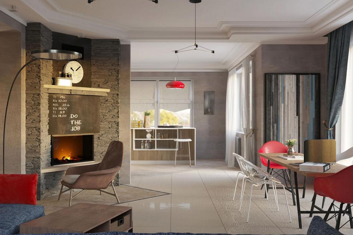 Дизайн интерьера в гостиной. Валерьяново | Ndesign.by