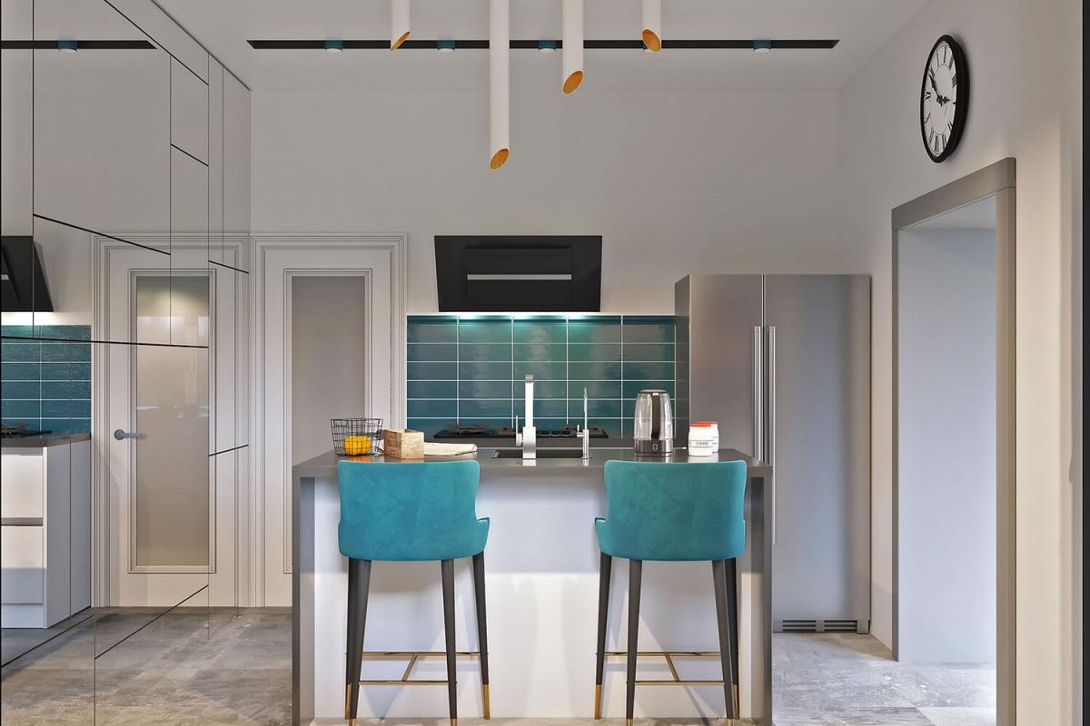 Дизайн островка кухни в минимализме. Колодищи | Ndesign