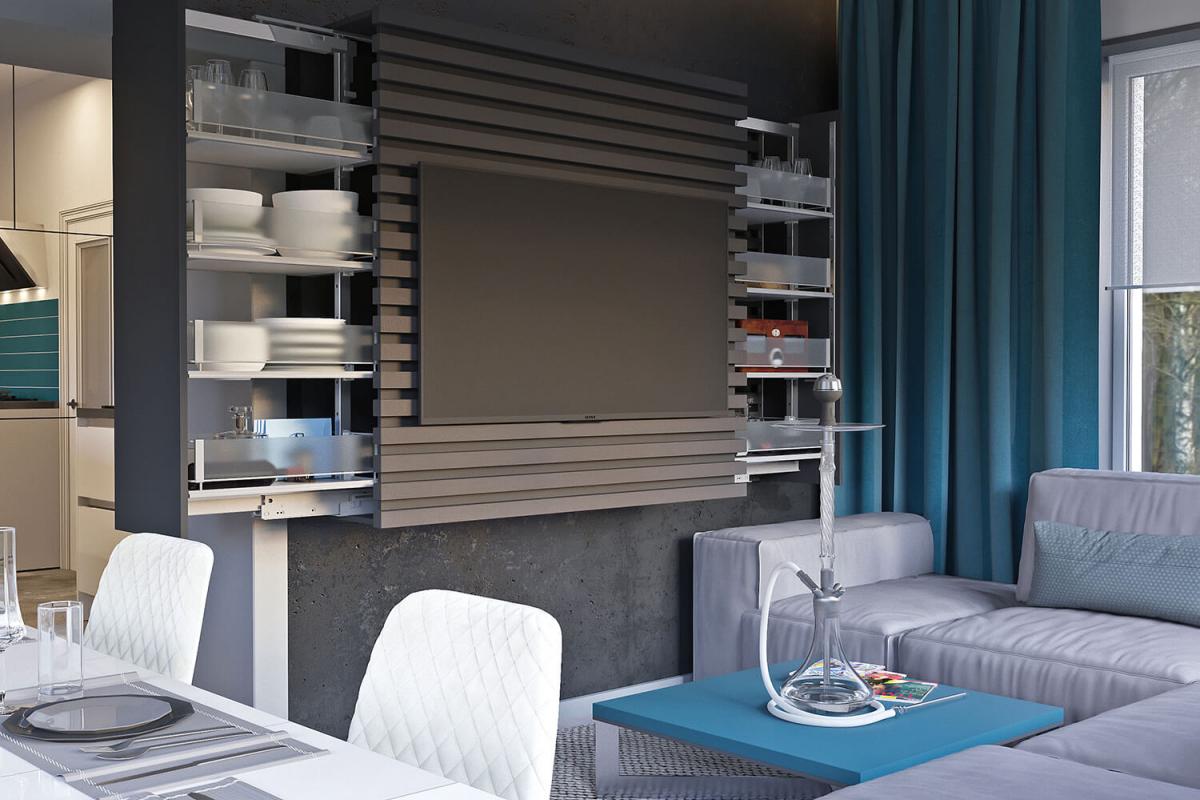 Дизайн небольшой гостиной в стиле минимализм. Колодищи | Ndesign