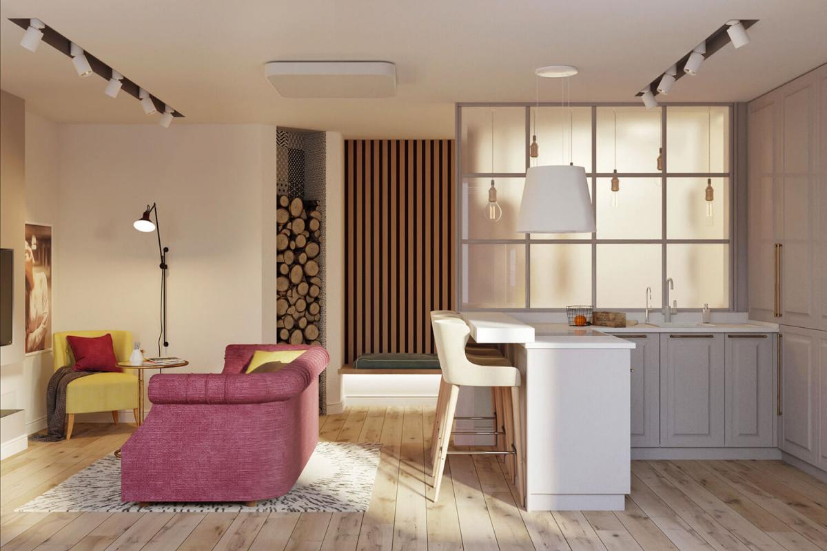 Дизайн гостиной в квартире. Туровского 4 | Ndesign